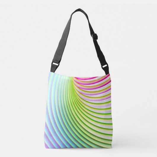 Snoep Stripe pasta regenboog, helder, fijn gekleur Crossbody Tas (Voorkant)