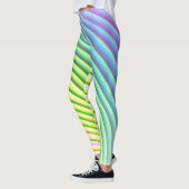 Snoep Stripe pasta regenboog, helder, fijn gekleur Leggings (Links)