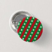 Snoep Stripe & Polka Dot Button (Groen & Rood) (Voorkant /achterkant)