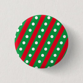 Snoep Stripe & Polka Dot Button (Groen & Rood)