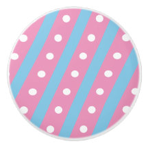 Snoep Stripe & Polka Dot Keramische Knop (Roze & B