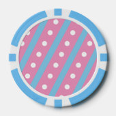 Snoep Stripe & Polka Dot Poker Chips (Roze & Blauw (Voorkant)