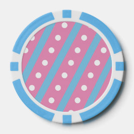 Snoep Stripe & Polka Dot Poker Chips (Roze & Blauw