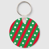 Snoep Stripe & Polka Dot Sleutelhanger (groen en r (Voorkant)