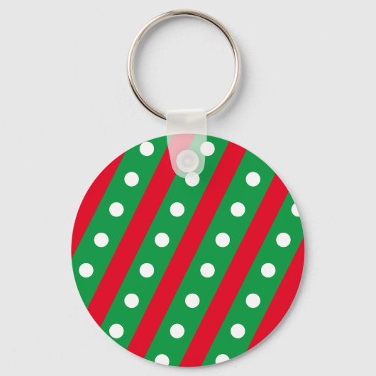Snoep Stripe & Polka Dot Sleutelhanger (groen en r (Voorkant)