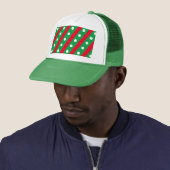 Snoep Stripe & Polka Dot Trucker Hat (Groen & Rood Trucker Pet (In situ)