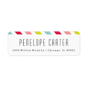 Snoep stripe retouradreslabels etiket