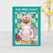 Snoep striper verpleegkundige kattenwensen Get Wel Kaart (Gele Bloem)
