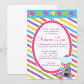 Snoep Stripes Bat Mitzvah Kaart (Voorkant / Achterkant)