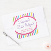 Snoep Stripes Bat Mitzvah Vierkante Sticker (Envelop)