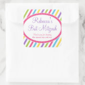 Snoep Stripes Bat Mitzvah Vierkante Sticker (Tas)