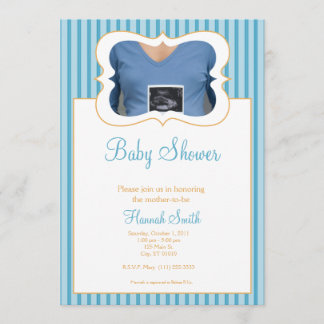 Snoep Stripes - Foto Baby shower BO Kaart