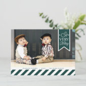 Snoep Stripes | Foto zeer Merry Feestdagenkaart (Staand voorkant)