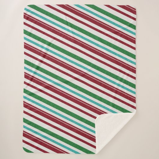 Snoep Stripes Glitter Sherpa Deken (Voorkant)