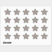 Snoep Stripes Glitter Ster Sticker (Vel)