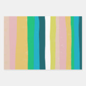 Snoep Stripes kleurig Oranje roze blauw groen Inpakpapier Vel (Voorkant 3)