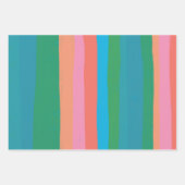 Snoep Stripes kleurig Oranje roze blauw groen Inpakpapier Vel (Voorkant 2)