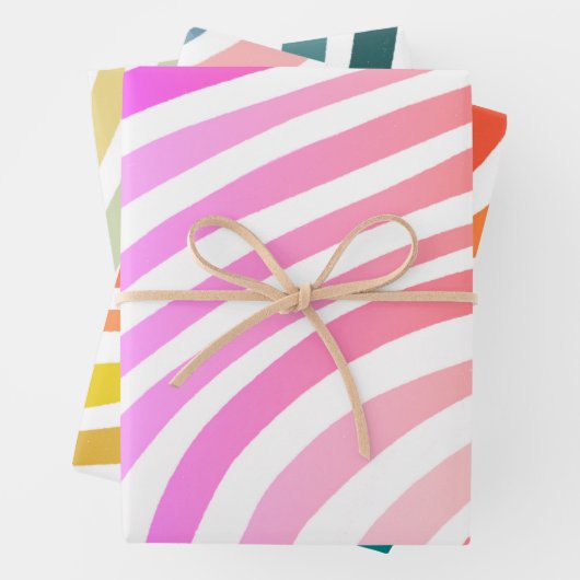 Snoep Stripes kleurig Oranje roze blauw groen Inpakpapier Vel (In situ)