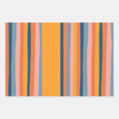 Snoep Stripes kleurig Oranje roze blauw Inpakpapier Vel (Voorkant 3)