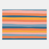 Snoep Stripes kleurig Oranje roze blauw Inpakpapier Vel (Voorkant)