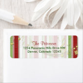 Snoep Stripes Muziek Kerstmis Retouradres Etiket (Insitu)