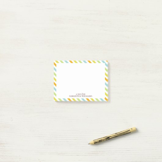 Snoep Stripes Patroon Post-it® Notes (Op bureau)