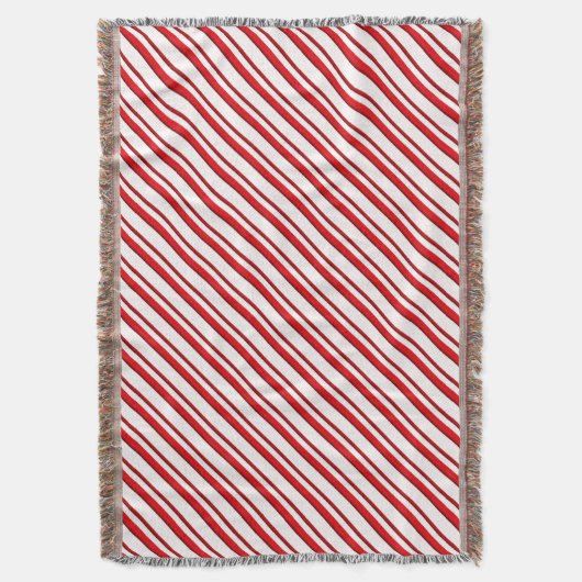 Snoep Stripes, pepermunt, rood en wit Deken (Voorkant Verticaal)