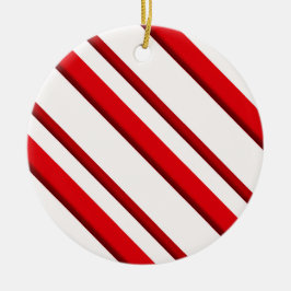 Snoep Stripes, pepermunt, rood en wit Keramisch Ornament
