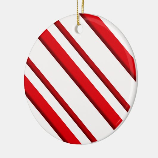 Snoep Stripes, pepermunt, rood en wit Keramisch Ornament (Links)