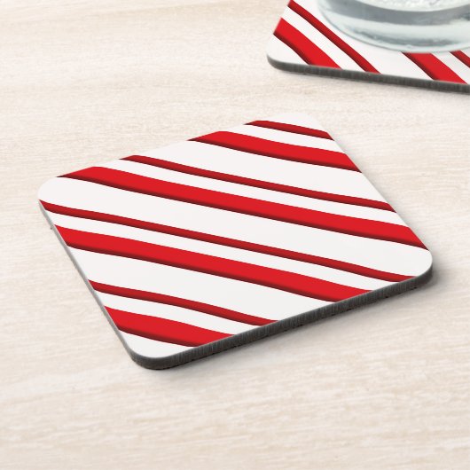 Snoep Stripes, pepermunt, rood en wit Onderzetter (Linkerzijde)