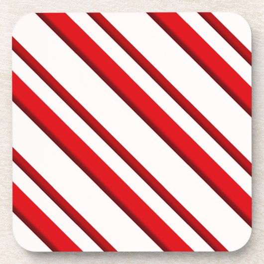 Snoep Stripes, pepermunt, rood en wit Onderzetter (Voorkant)