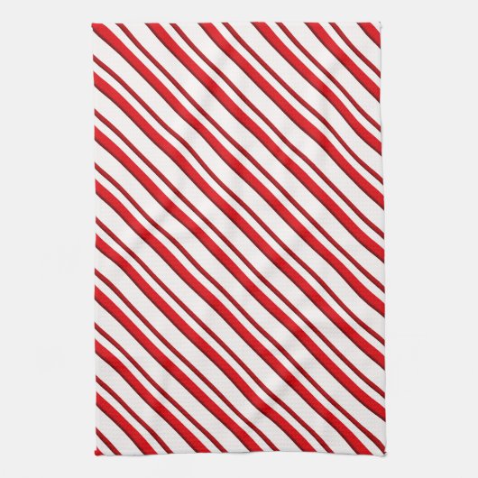 Snoep Stripes, pepermunt, rood en wit Theedoek (Verticaal)