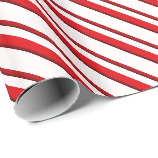 Snoep Stripes, pepermuntrood en wit Cadeaupapier (Rol Hoek)