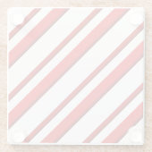 Snoep Stripes, pepermuntrood en wit Glazen Onderzetter (Achterkant)