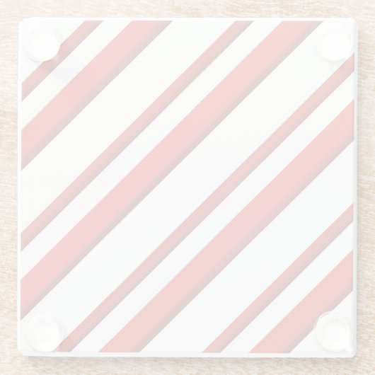 Snoep Stripes, pepermuntrood en wit Glazen Onderzetter (Achterkant)