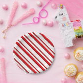 Snoep Stripes, pepermuntrood en wit Papieren Bordje (Feest)