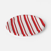 Snoep Stripes, pepermuntrood en wit Papieren Bordje (Gekanteld)
