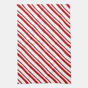 Snoep Stripes, pepermuntrood en wit Theedoek