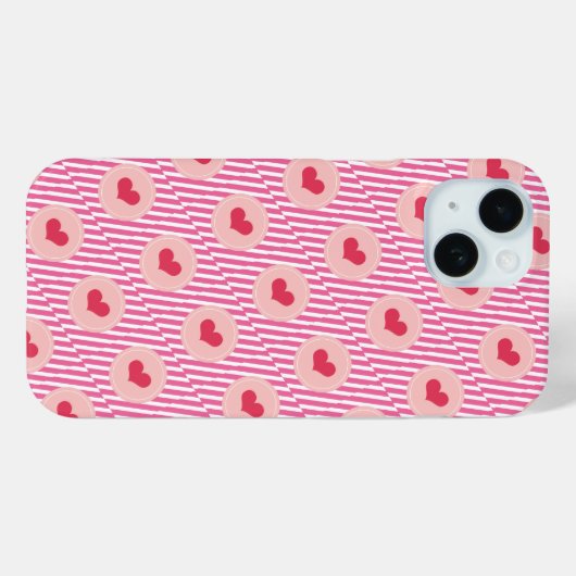 Snoep Stripes Red Love Hearts Valentijnsdag Case-Mate iPhone Case (Achterkant (horizontaal))