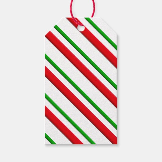 Snoep Stripes, rood, groen en wit Cadeaulabel (Voorkant)