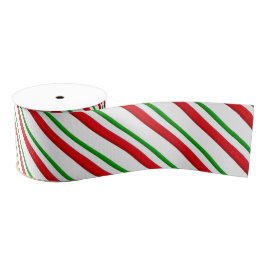Snoep Stripes, rood, groen en wit Grosgrain Lint