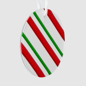 Snoep Stripes, rood, groen en wit Ornament (voorkant)