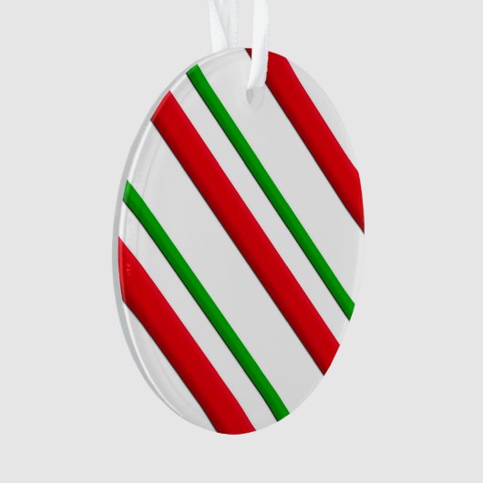 Snoep Stripes, rood, groen en wit Ornament (voorkant)