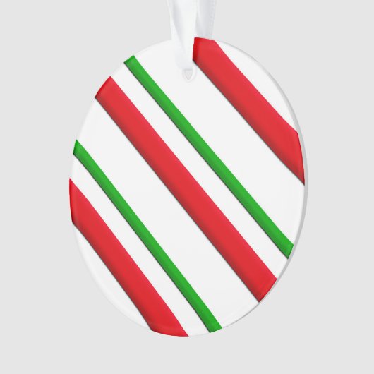 Snoep Stripes, rood, groen en wit Ornament (voorkant)