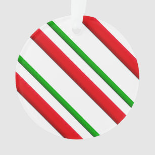 Snoep Stripes, rood, groen en wit Ornament