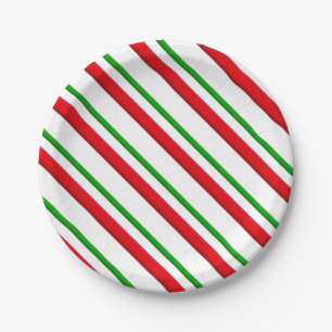 Snoep Stripes, rood, groen en wit Papieren Bordje