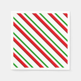 Snoep Stripes, rood, groen en wit Servet