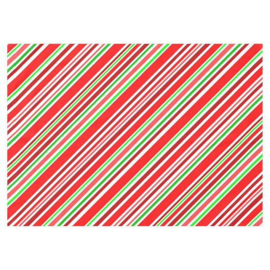 Snoep Stripes Rood Wit Groen Festief Diagonaal Tafelkleed (Voorkant (Horizontaal))