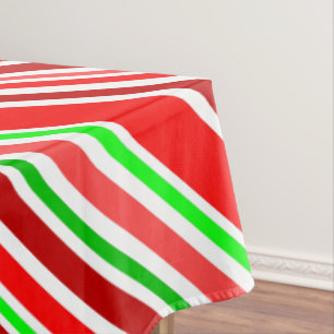 Snoep Stripes Rood Wit Groen Festief Diagonaal Tafelkleed