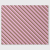 Snoep Stripes, roze en chocoladebruin Cadeaupapier (Vlak)